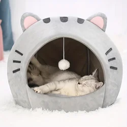 Cama nido para gatos y perros – Cesta acolchada, cueva transformable