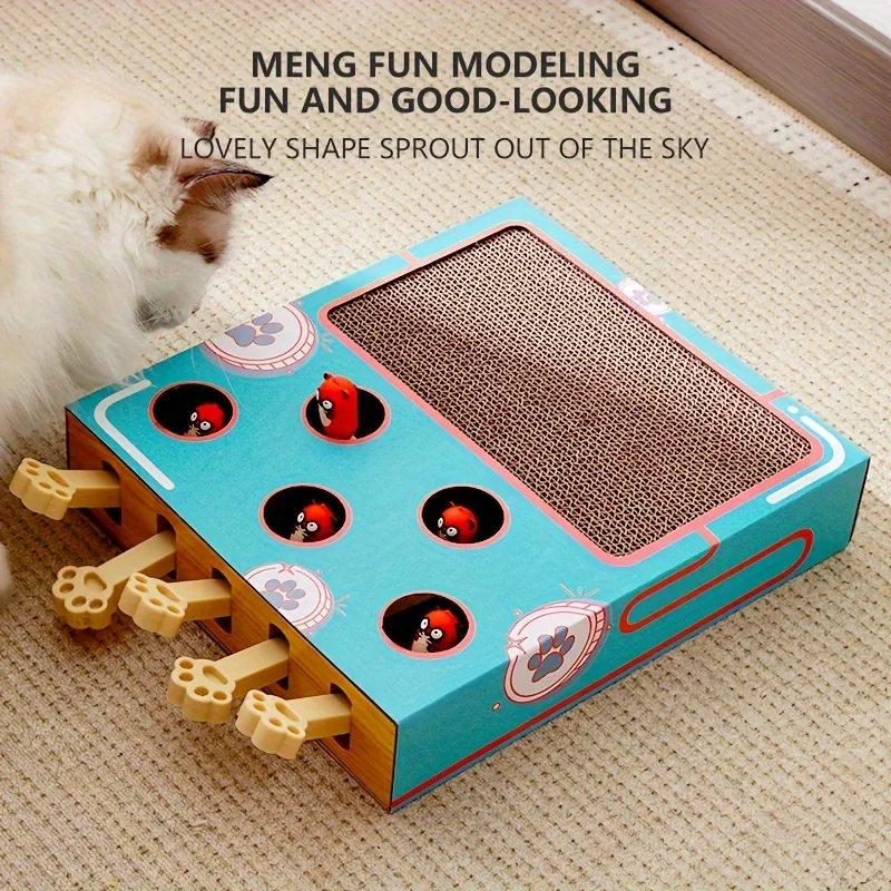 Rascador interactivo para gatos con juego emergente de cartón - imagen 3