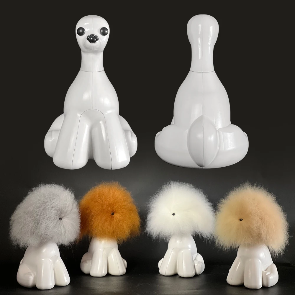 Cabeza de peluche práctica simulación pelo estilo lindo pelo cabeza multifuncional modelo estudiante práctica modelo perro para el cuidado - imagen 4