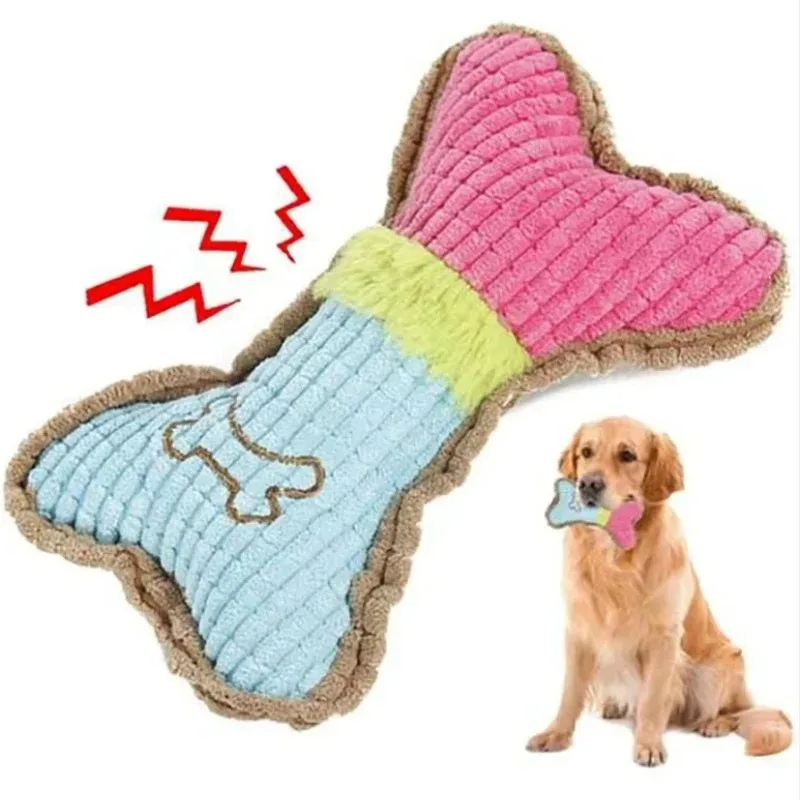 1 juguetes chirriantes para perros, juguete para masticar para perros de peluche con huesos para cachorros de razas pequeñas y medianas, masticadores agresivos para mascotas, juego de limpieza de dientes
