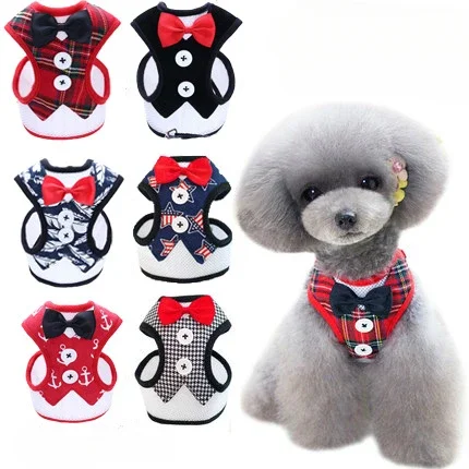 Collar con lazo elegante para perro, cuerda de tracción para perros pequeños y medianos, correa de pecho para gato, accesorios para perros, regalos de navidad