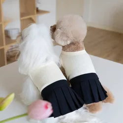 Conjunto uniforme escolar para perros pequeños – Falda plisada con chaleco