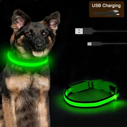 Collar LED USB para perros y gatos con 3 modos y brillo nocturno