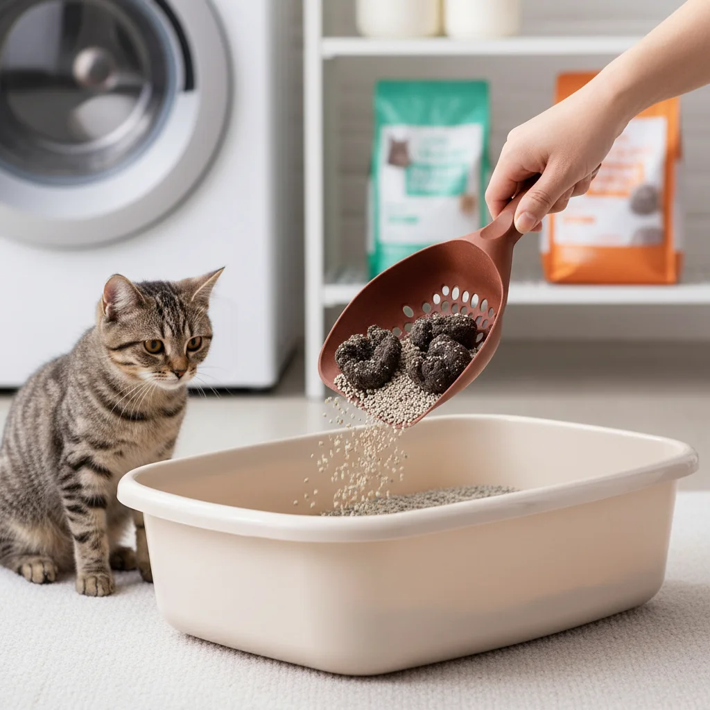 Pala de arena para gatos con mango largo, tamizado fácil y duradera - imagen 2