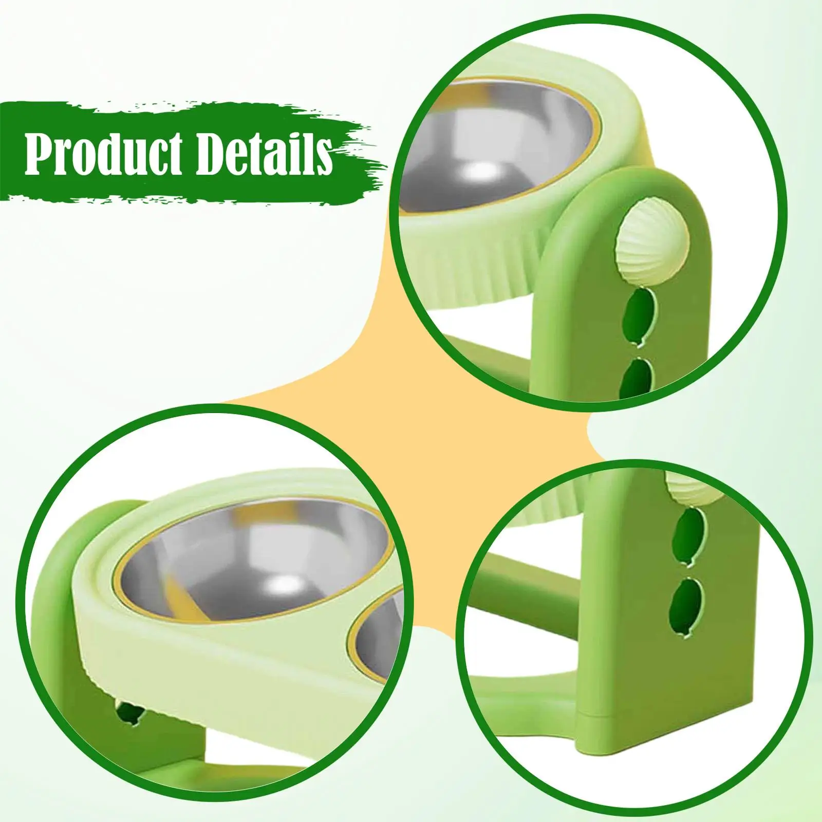 Cuenco elevado inclinado para gatos, alimentador ajustable para perros, cuenco elevado de acero inoxidable para mascotas pequeñas y medianas, estación de alimentación interior - imagen 5