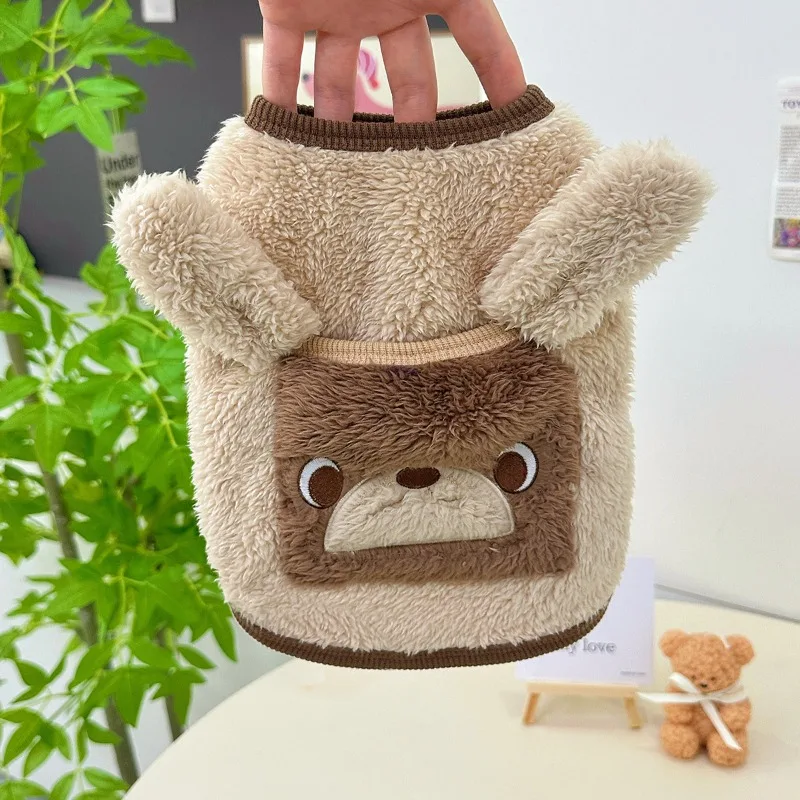 Ropa de invierno Ins, suéter de oso de peluche de peluche, ropa bonita cálida para mascotas, ropa Schnauzer, ropa para cachorros, ropa de diseñador para perros - imagen 2