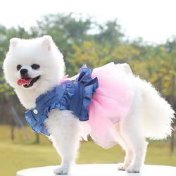Vestido de tul para perros y gatos – Estilo princesa con lazo