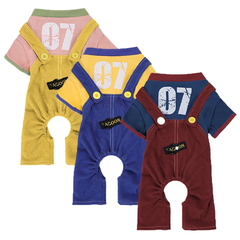 Mamelucos de mono para perros, mono de algodón suave para cachorros y monos para perros pequeños y medianos, ropa de primavera, traje de abrigo con capucha para mascotas