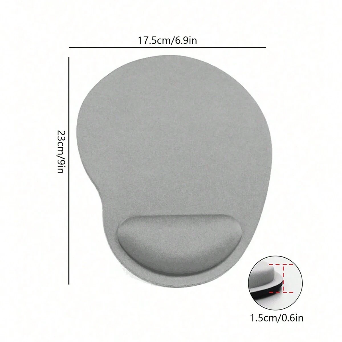 Alfombrilla de ratón con soporte para muñeca, ergonómica, cuadrada, antideslizante, cómoda, para uso en PC en el hogar y la Oficina, 1 Uds.