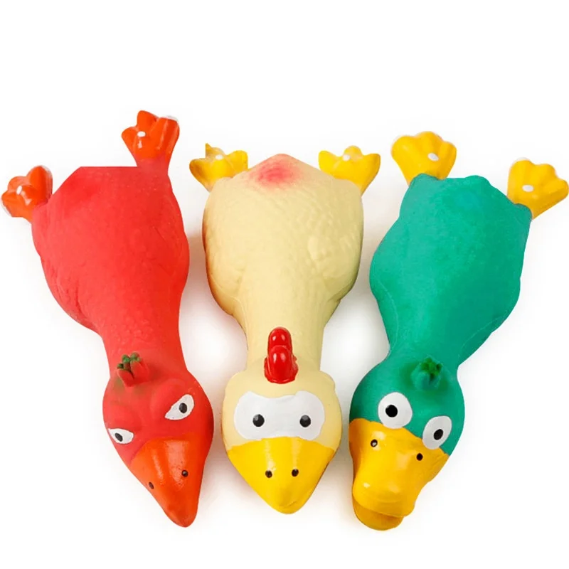 Lindo juguete chirriante para perros en forma de pollo, látex, masticar duradero, suministros interactivos para mascotas para razas pequeñas a medianas - imagen 5