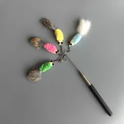 Varita interactiva con peluche de conejo para gatos – Cabezas intercambiables