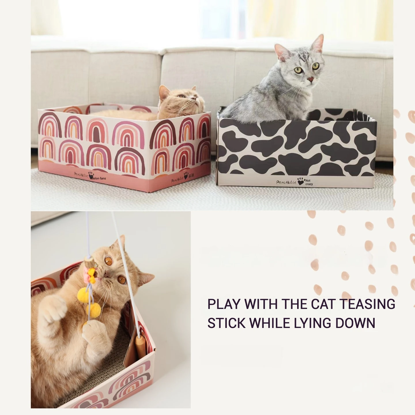 Juguetes para gatos, sacapuntas de garras, juegos coloridos para rascar gatos, accesorios navideños, tablero, caja de cartón, estera para rascar gatos - imagen 5