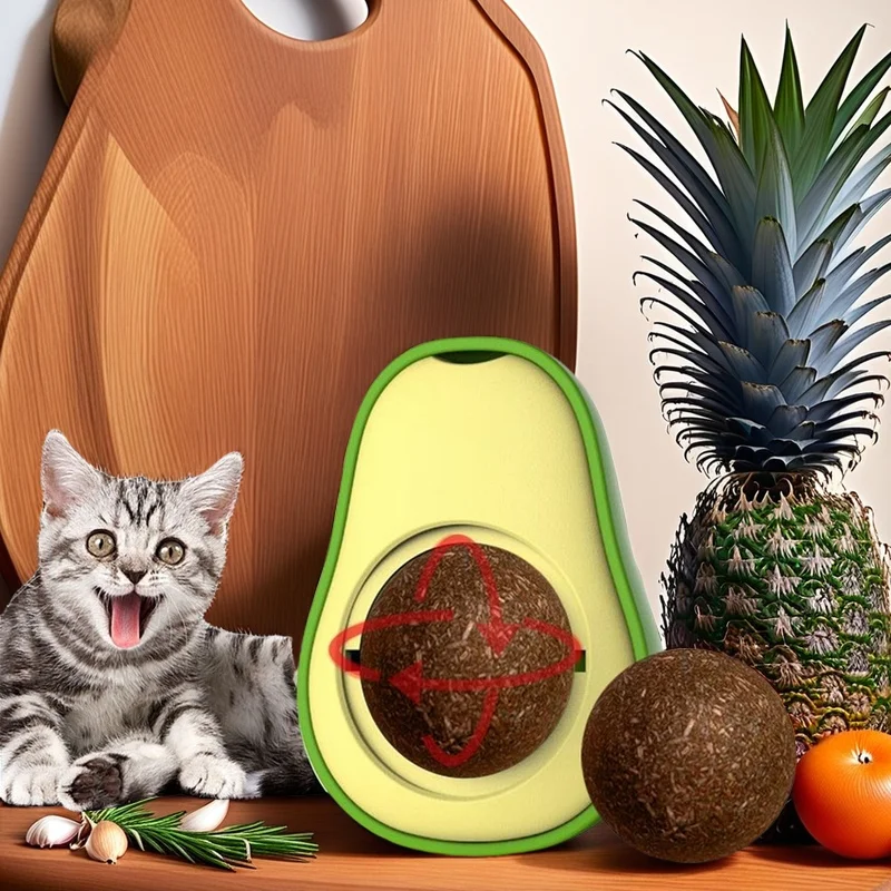 Artículos para mascotas, juguetes para gatos, hierba gatera, bola de pared, juegos para gatos, coño giratorio, golosinas para lamer, juguete para blanquear los dientes 360 °   bola interactiva de pared - imagen 2