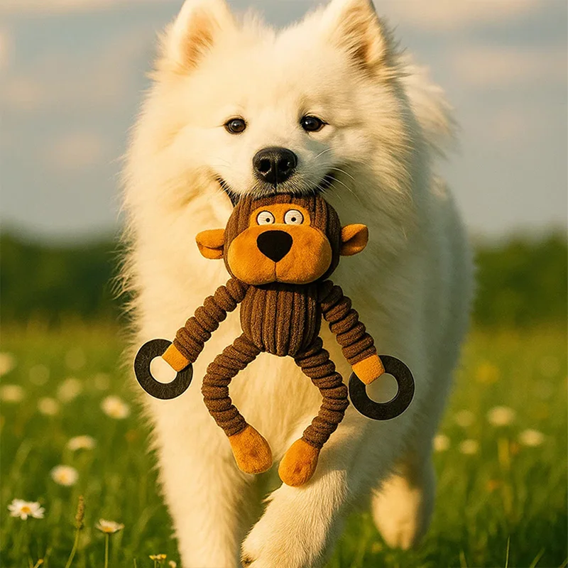 Juguete de peluche con chirrido para perros - masticable y resistente - imagen 2