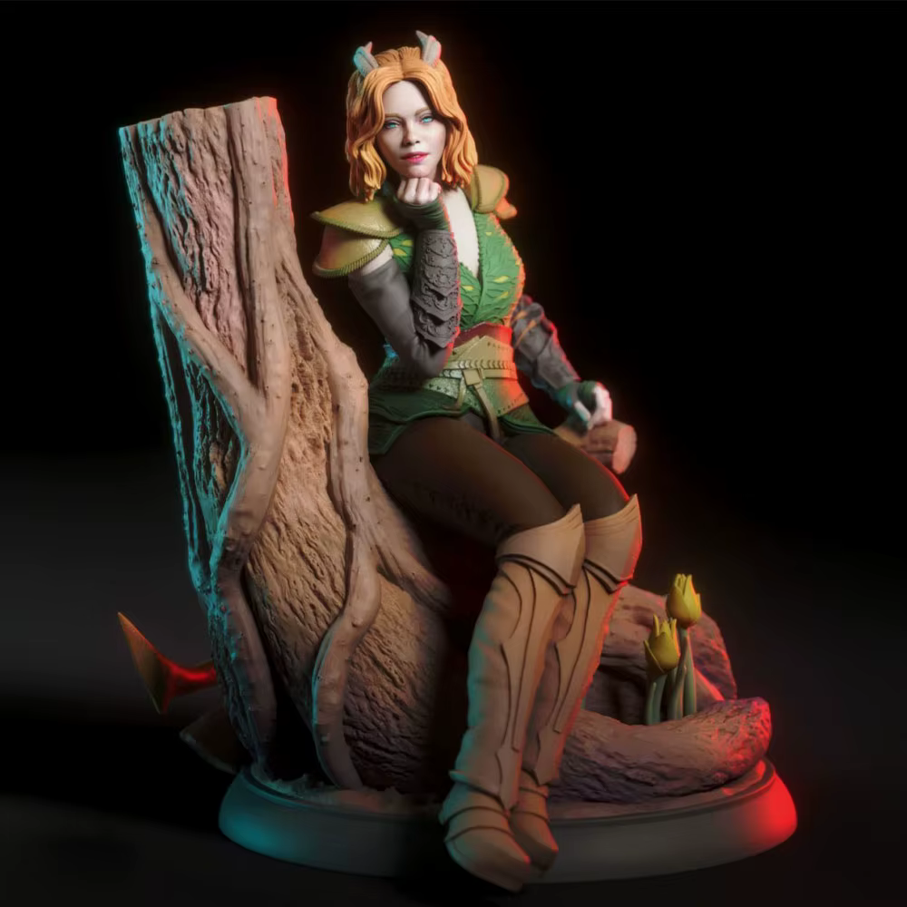 Figura anime GK de gato impresa en 3D – Modelo gris sin montar - imagen 2