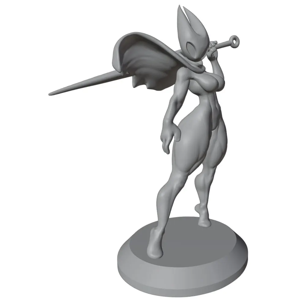 Estatua resina anime sin pintar – Modelo impreso en 3D para escritorio - imagen 3
