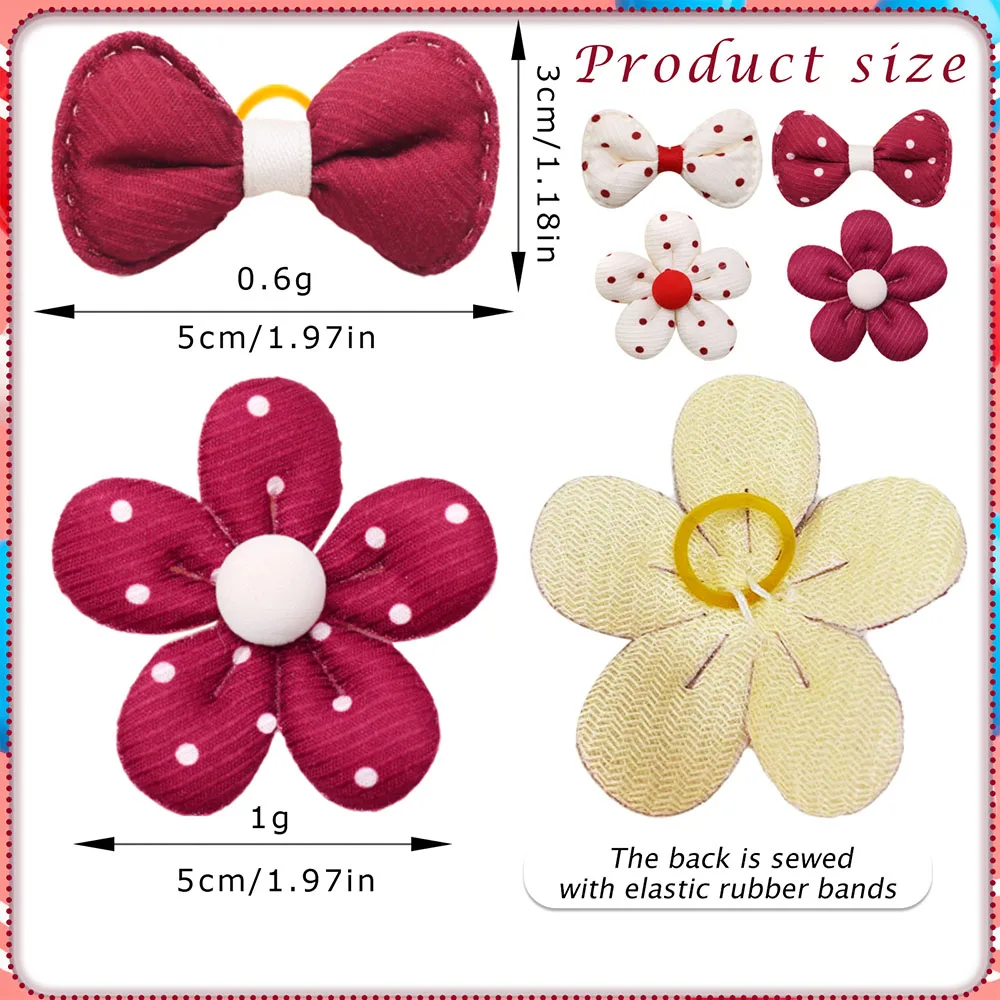 50 Uds. Lazos para el pelo de perro, accesorios para el cabello para perros pequeños y bonitos a la moda, lazos para el cuidado de mascotas, suministros para mascotas, accesorios para perros - imagen 5