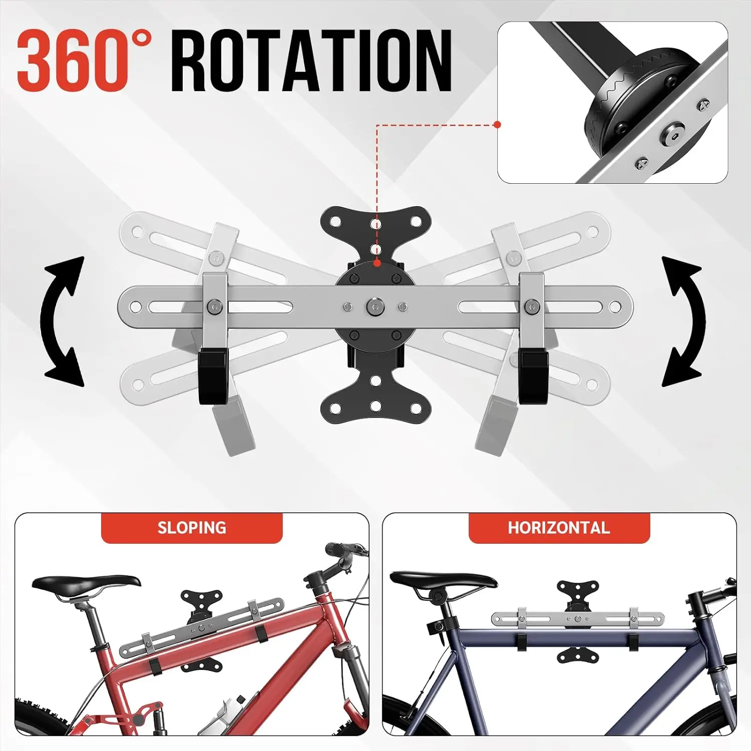 Soporte de pared para bicicleta – Gancho ajustable interior - imagen 5
