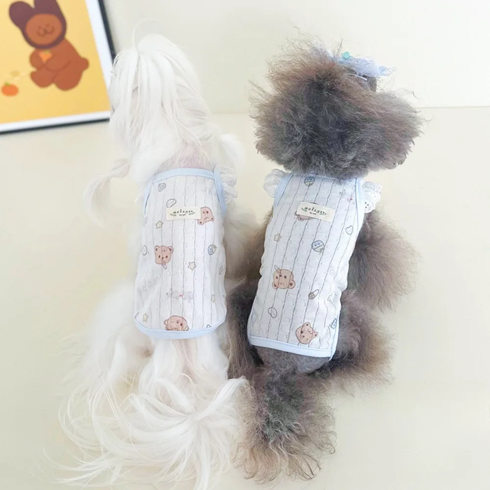 Ropa de primavera para perros y gatos, bolsa de protección solar transpirable de estilo tejido, ropa de aire acondicionado de cuatro patas para el vientre - imagen 3