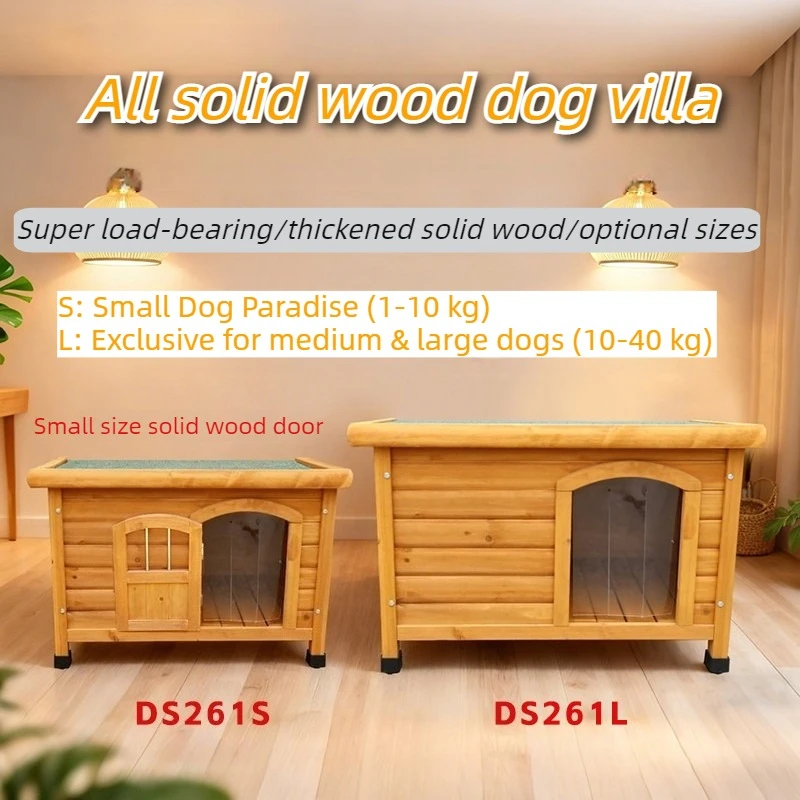 Perrera madera maciza para perro – Interior y exterior con techo abatible - imagen 5