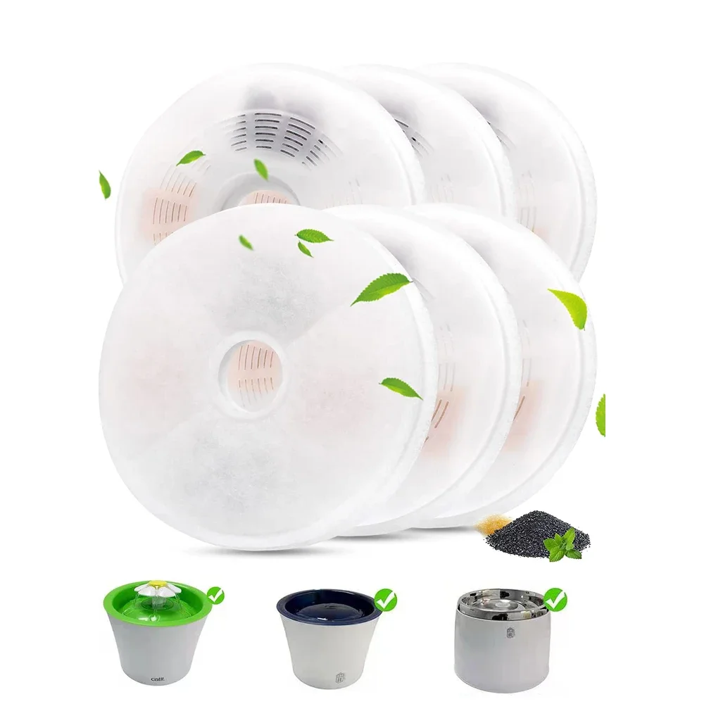 Reemplazo de filtros de carbón activado, filtro automático de fuente para beber para mascotas, fuente para beber de agua para perros, 15 cm