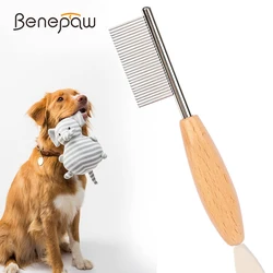 Cepillo quitapelos ergonómico de madera para gatos y perros
