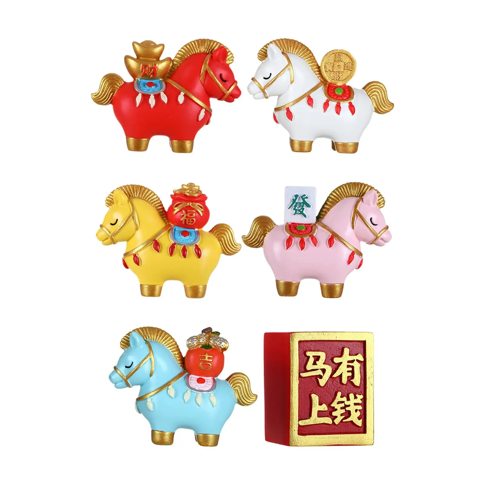 Estatuilla de caballo, adorno de escritorio, regalo Feng Shui, estatua pequeña para escritorio, coche, sala de estar, estante