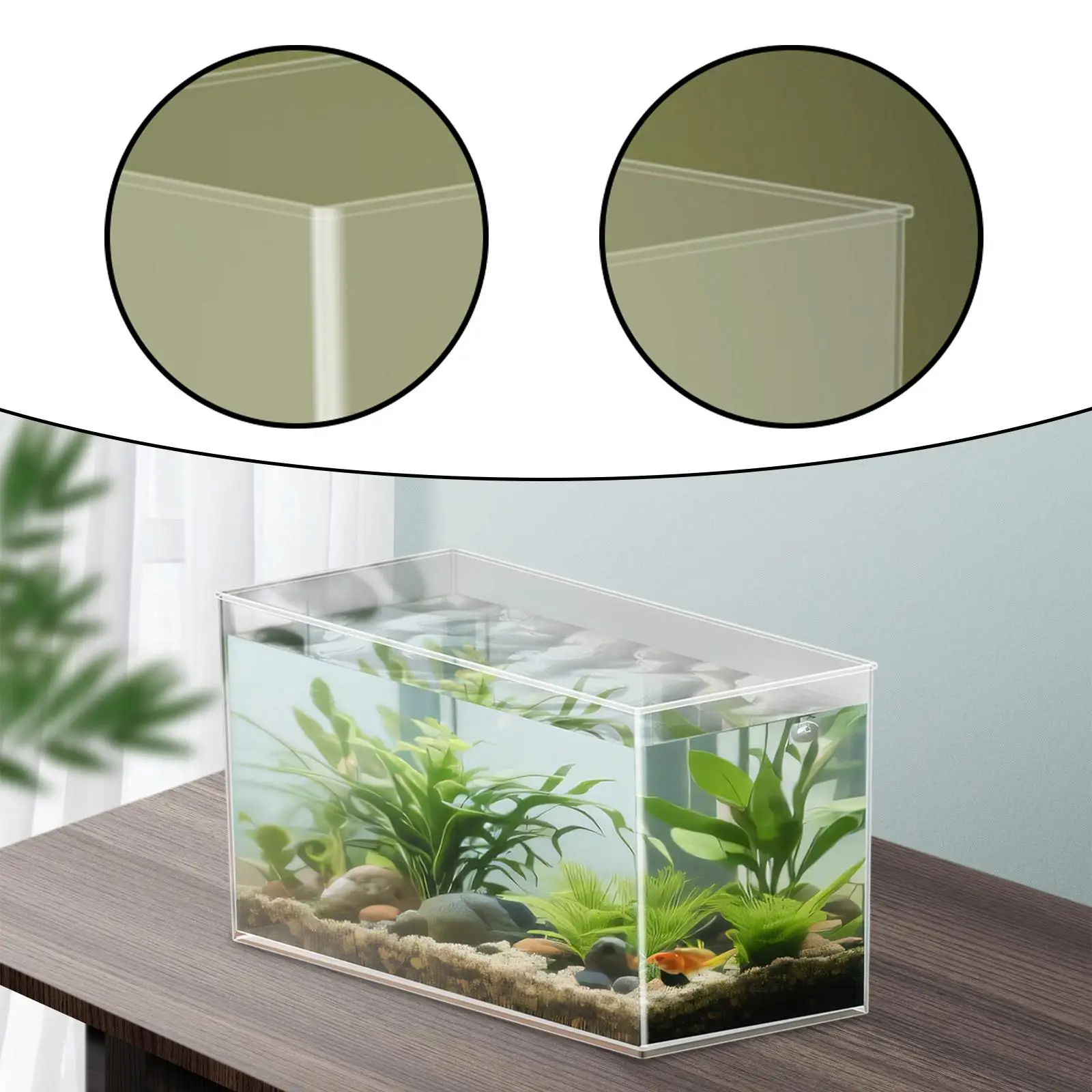 Fish Tank Aquarium Smooth Edges Breeding Portable Sturdy Transparent Fish Bowl for Critters Turtles Terrapin Home Decoration Fish Tank Aquarium Smooth Edges Breeding Portable Sturdy Transparent Fish Bowl for Critters Turtles Terrapin Home Decoration