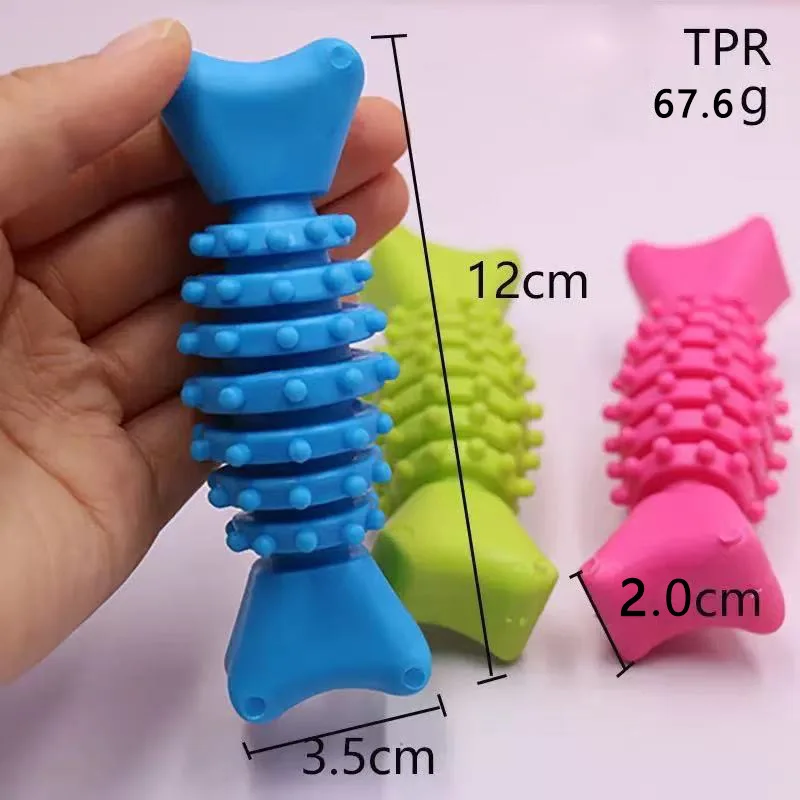 Juguetes para masticar para perros TPR para limpieza de dientes, palo Molar con forma de caramelo con cuerda de algodón para cachorros, perros medianos y grandes