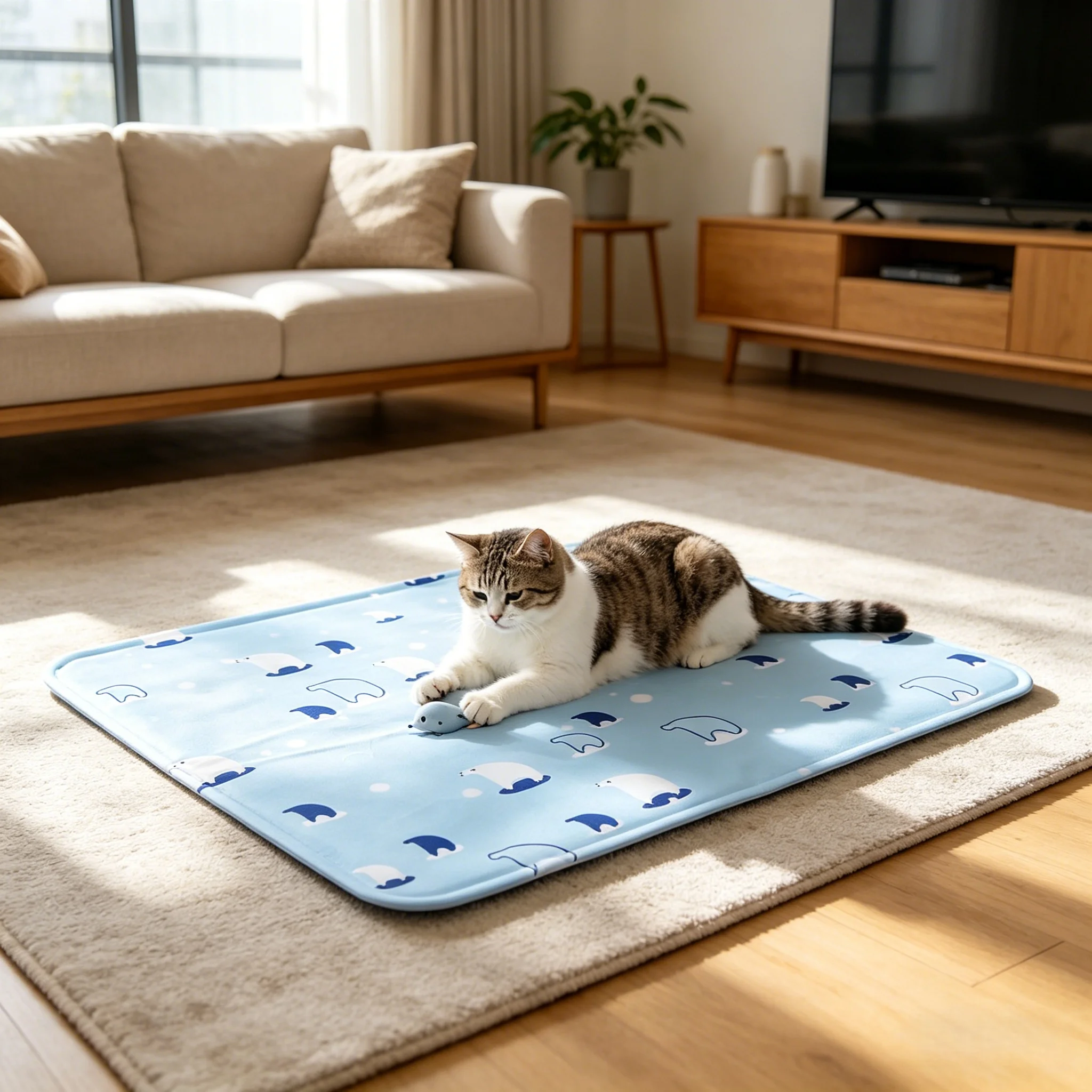 Alfombrilla refrescante perros y gatos resistente arañazos no tóxica - imagen 4
