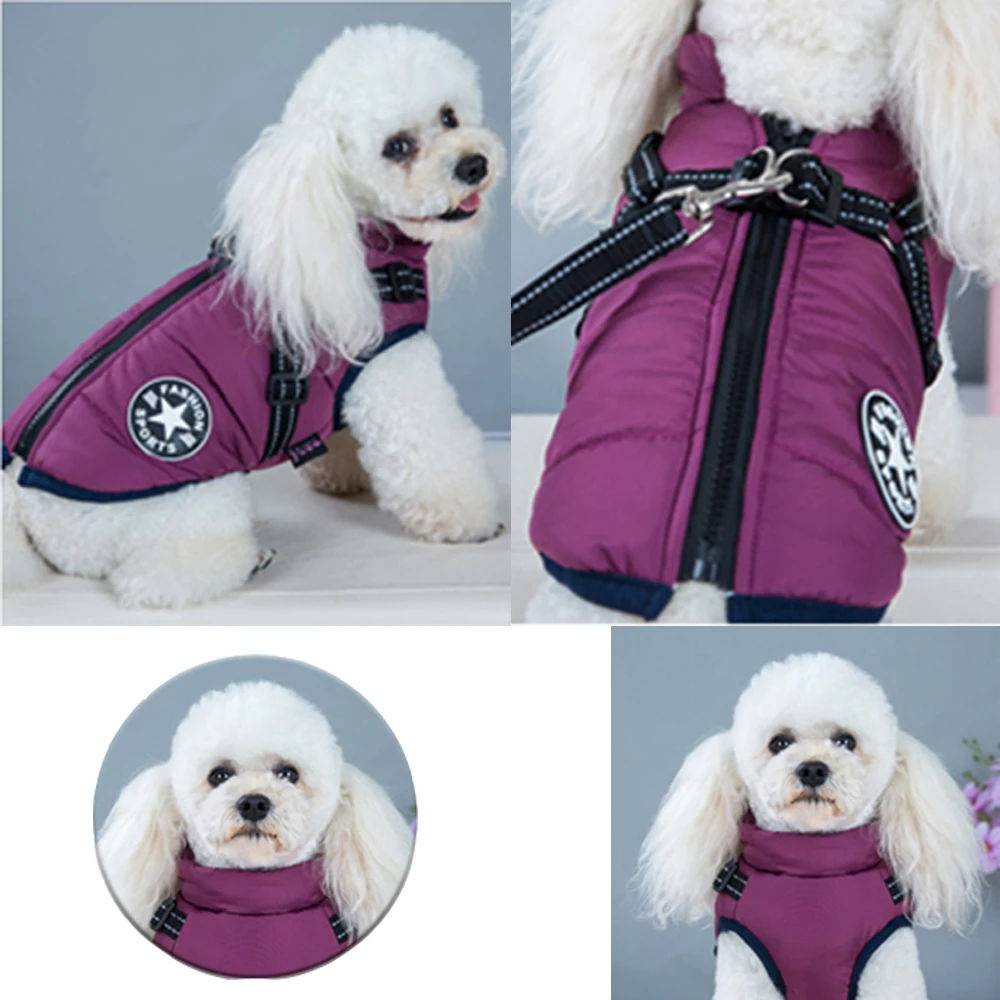 Ropa cálida para perro, chaleco impermeable a prueba de viento para mascotas, chaqueta acolchada para perro Labrador Bulldog Francés, Otoño e Invierno - imagen 2