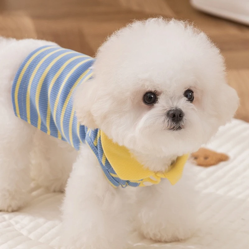 Suéter clásico a rayas, ropa cálida para mascotas, jersey para Chihuahua, mono para perros, suministros para cachorros y Yorkie, pijamas de Estilo Princesa - imagen 4