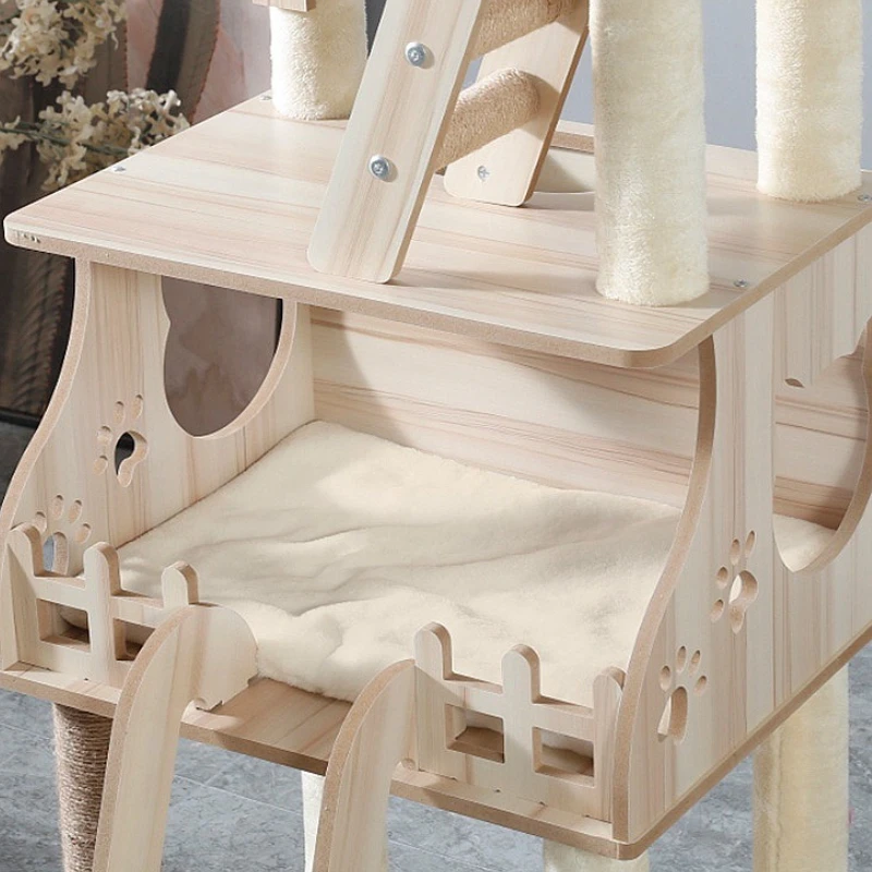 Árbol de lujo para gatos, torre grande para gatos de interior, cama para gatos y gatitos, accesorios para muebles, rascador, juguete, Catnap, producto para mascotas - imagen 4