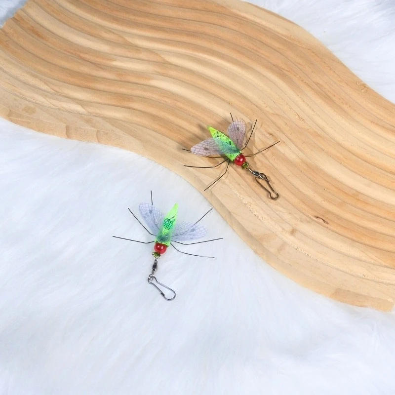 2pcs Simulation Flying insects Cat Teasing Stick Replacement Head Insect Cat Toy Interactive Pet Toys For Kitten - imagen 3