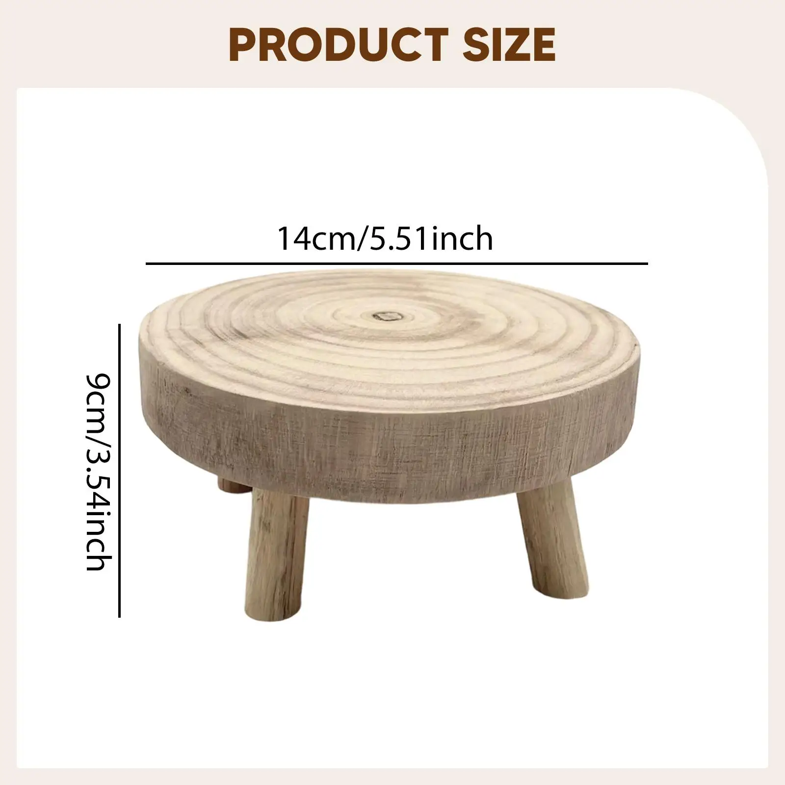 Soporte para plantas de madera, pedestal, rústico, soporte para macetas, taburete para plantas, elevador redondo para plantas en macetas de Patio, sala de estar, oficina, decoración del hogar - imagen 5