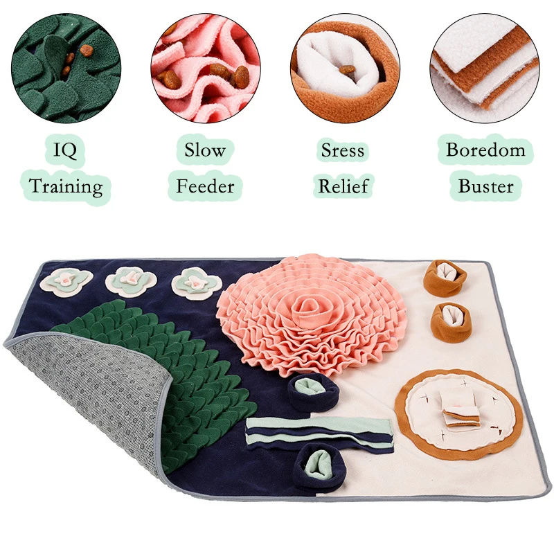 Estera Snuffle para perros, juego interactivo de alimentación con almohadilla inferior antideslizante, trata la estera de alimentación, fomenta las habilidades naturales de forrajeo - imagen 3