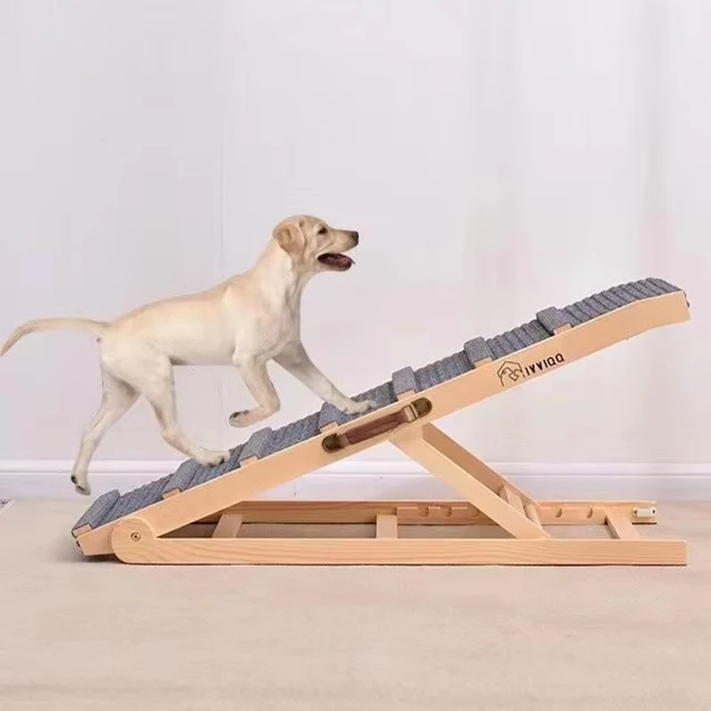 Rampa de escalada para perros de madera, cama plegable portátil, rampas de escalada para perros, escalera Vertical grande para perros al aire libre, ajustable multicapa