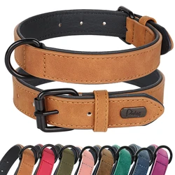Collar acolchado de cuero para perros grandes – Rottweiler Labrador Pitbull