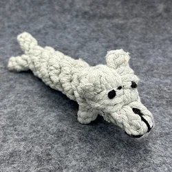 Lindo juguete de cuerda para perros: juguete de nudo de algodón trenzado duradero para masticar y la dentición, juguete interactivo para mascotas para aliviar el aburrimiento,