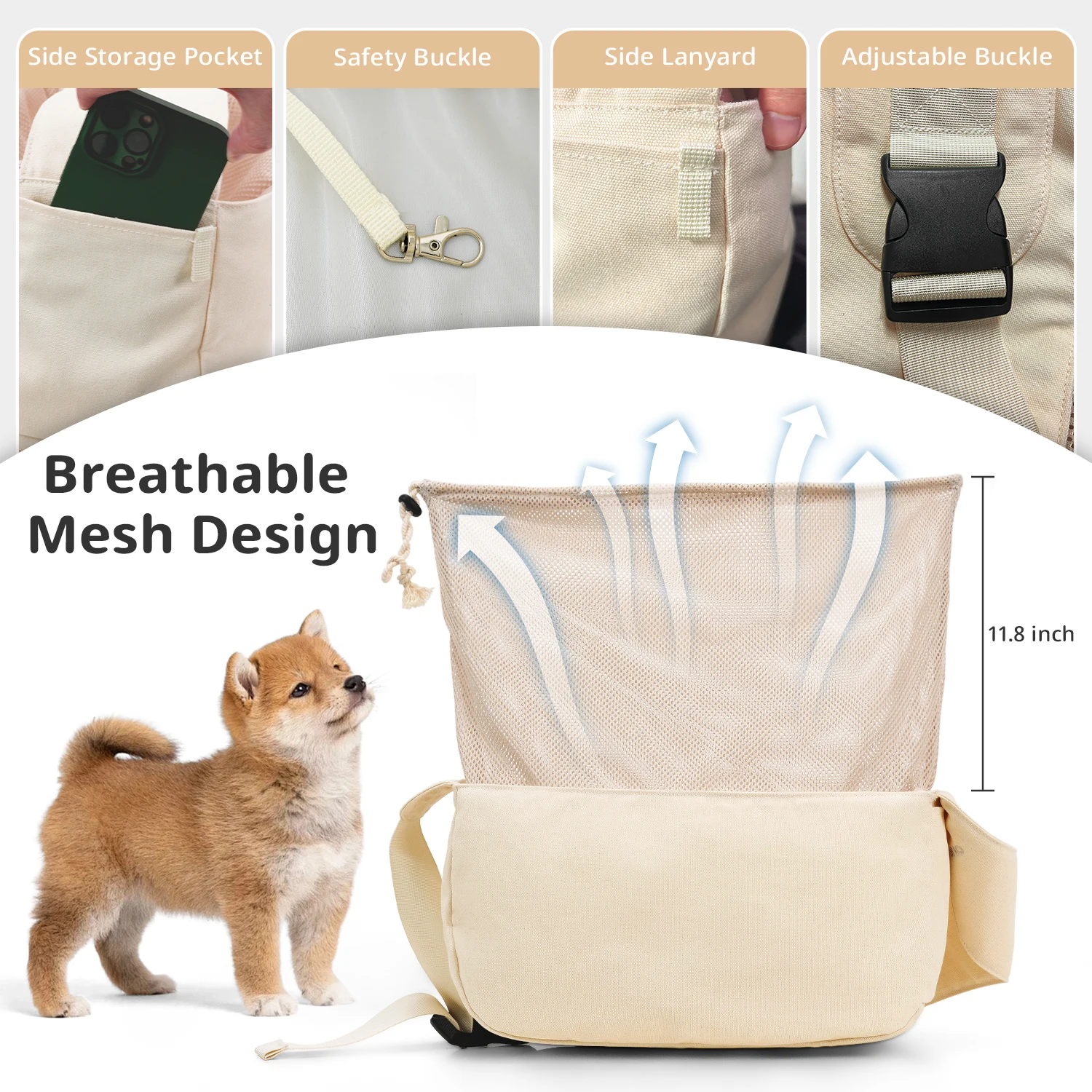 Mochila transportadora plegable para mascotas ONECUTE, bolsa de viaje para perros pequeños y gatos, para Chihuahua, Yorkshire, cachorro, exterior, interior, visita veterinaria - imagen 4
