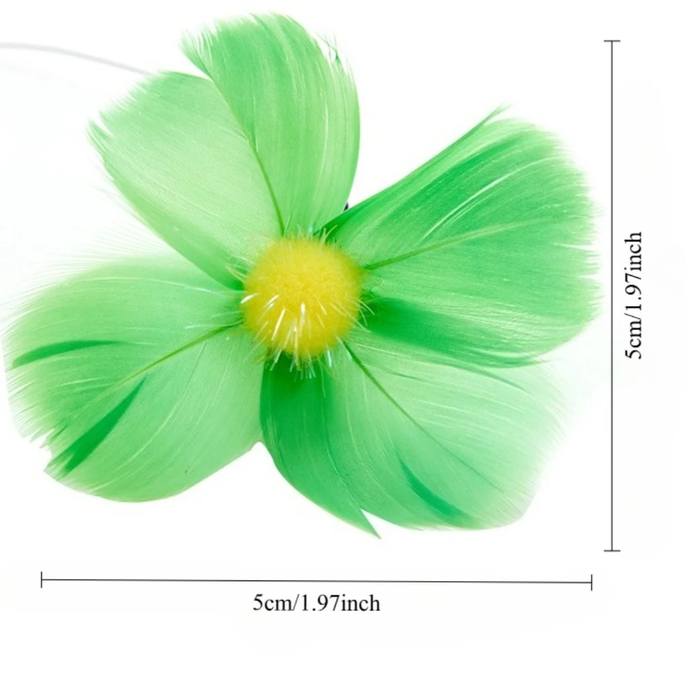 3 uds pluma simulada flor gato juguete reemplazo cabeza gatito gato Teaser juguete para mascotas - imagen 2