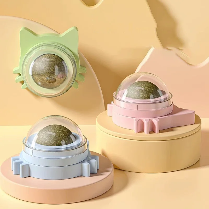 Bola de hierba gatera para Gatos, juguete para Mascotas, piruleta pegada, menta en la pared, productos para aperitivos, accesorios para Gatos - imagen 5