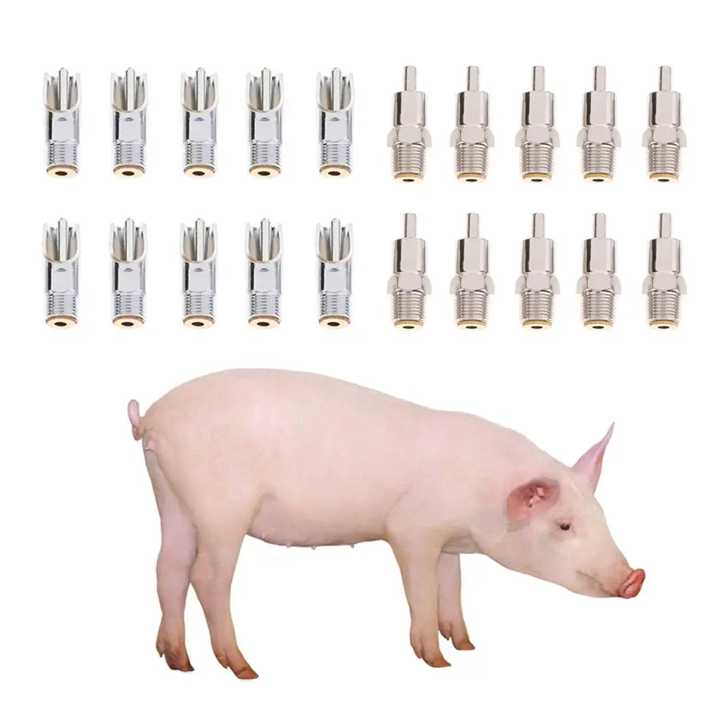 10pcs Automatic Pig Nipple Drinker Water Feeder for Farm/Garden Water Feeder