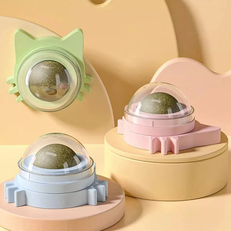 Piruleta de hierba gatera para gatos, diseño de pared, cuidado Dental, aliento fresco, aperitivos para gatos, bola energética, protección del estómago, suministros para mascotas, 1 Uds. - imagen 2