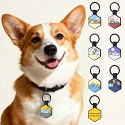 Placa identificativa hexagonal para perro – Silicona personalizable