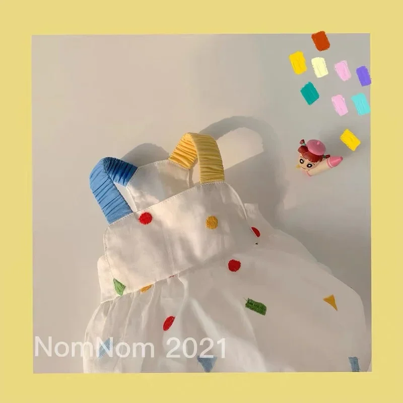 Lindo verano blanco chica Mascotas vestido de calabaza ropa para mascotas perros falda colorida ropa para perros disfraz de gato tirantes finos de Labrador