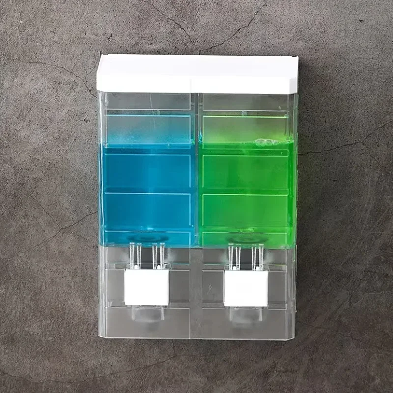 Dispensador de jabón con prensa Manual sin perforación, botella desinfectante de pasta sin rastro para colgar en la pared, dispensador de jabón transparente para baño 2 - imagen 4