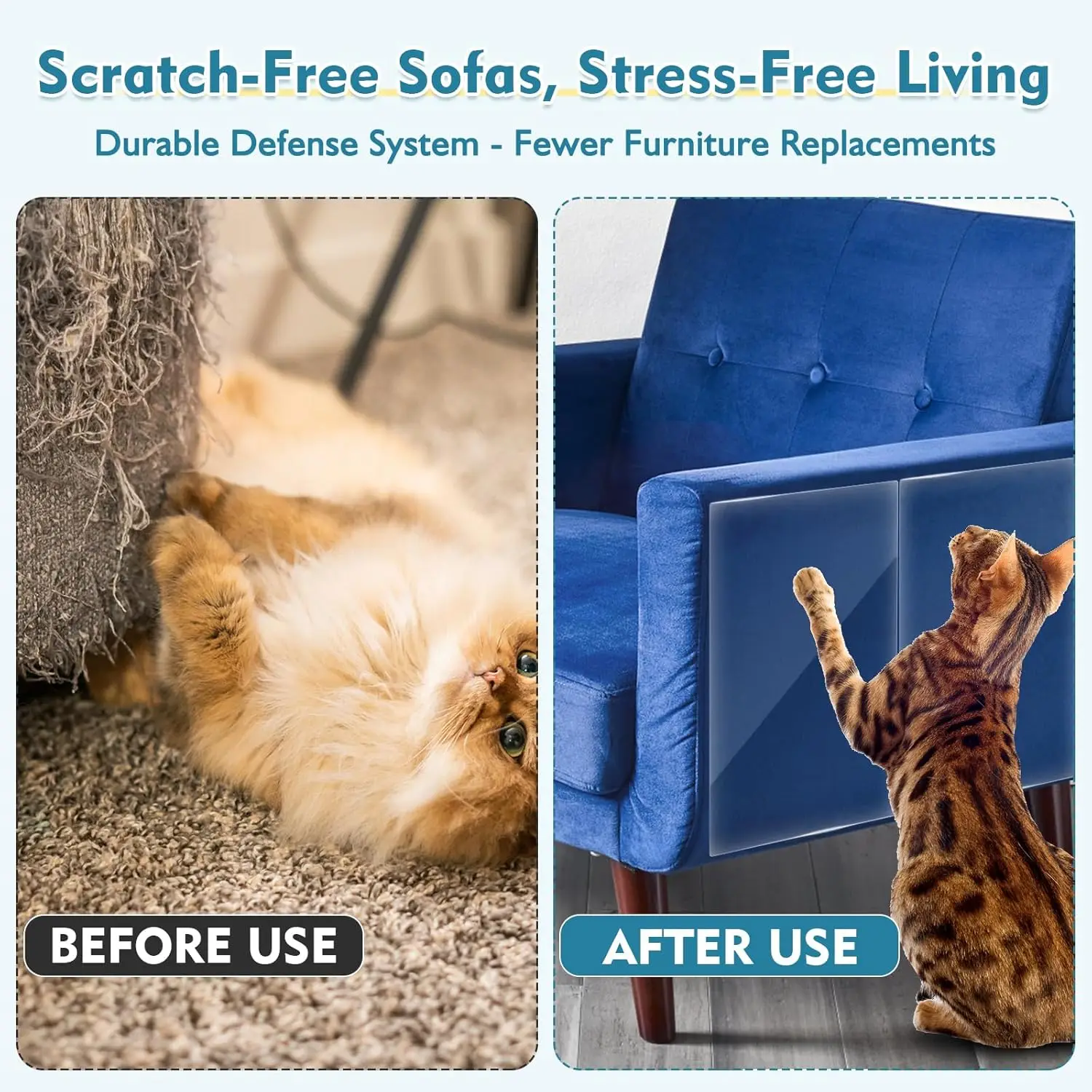 Kit antiarañazos para gatos y perros - rascador y protector de sofá - imagen 4