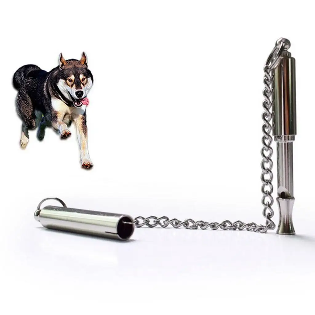Pet Training Aids Dog Cat Whistle with and Stainless Steel Chain