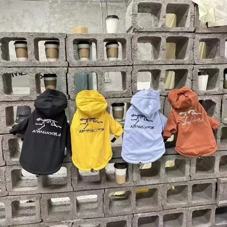 Chaqueta con capucha para perros, oso de peluche, Schnauzer de otoño e invierno, ropa a prueba de viento para perros pequeños, chaqueta, ropa para perros pequeños